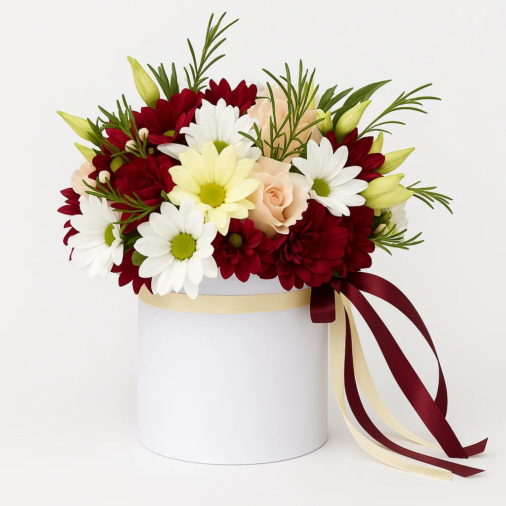 Bordowy elegancki flowerbox