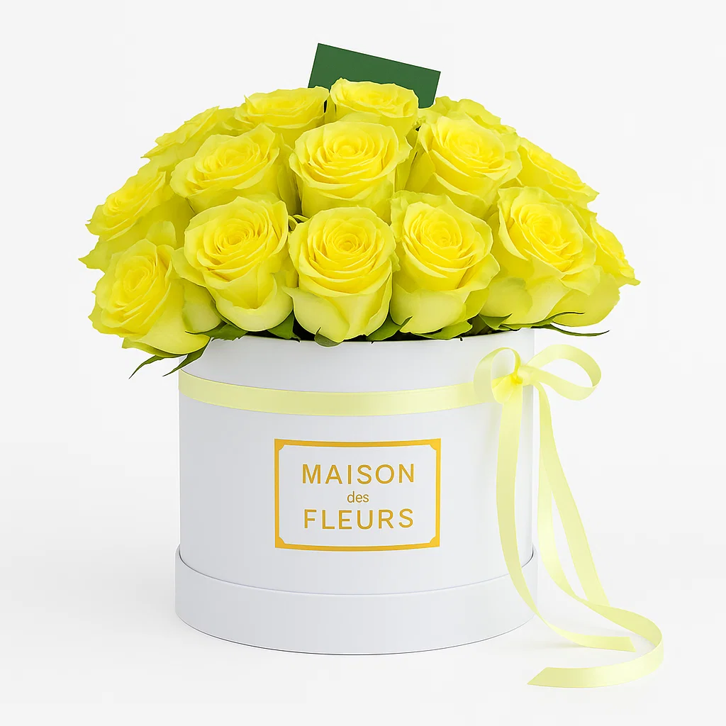 Flowerbox żółte róże